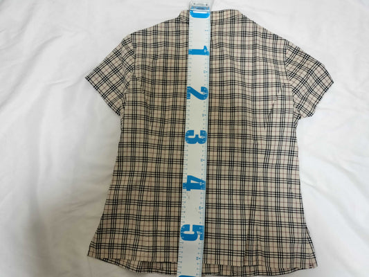 BURBERRY Nova Check Short Sleeve Shirt/Chinese Style Button Shirt