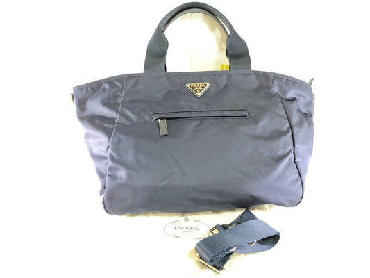 PRADA Nylon 2-way Shoulder Bag, Navy, 1BG093