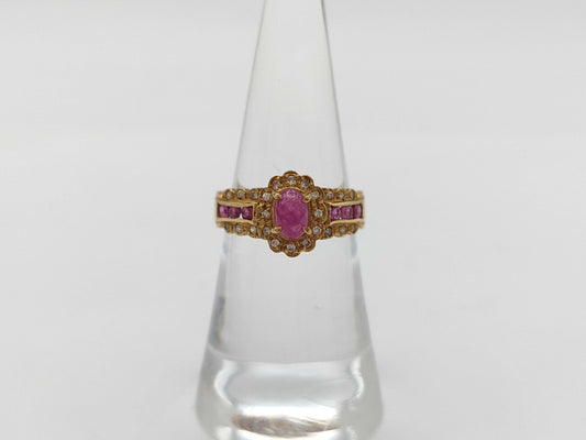 R1.00ct D0.12ct K18 3.6g Ring 