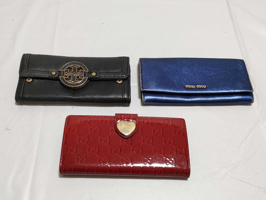 GUCCI Miu Miu/Tory Burch 3-Piece Wallet Set