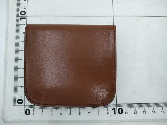 (10461_0049) Yves Saint Laurent YSL Logo/Brown Leather/Gold/Coin Case Coin Case