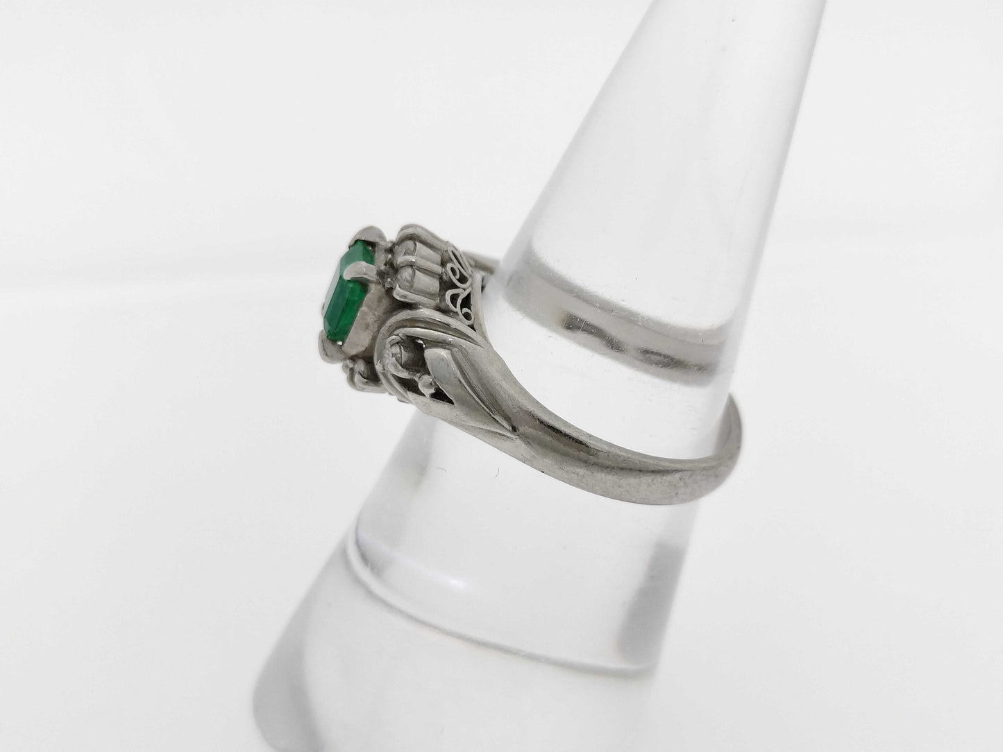 E0.65ct D0.20ct Pt900 6.3g Ring 