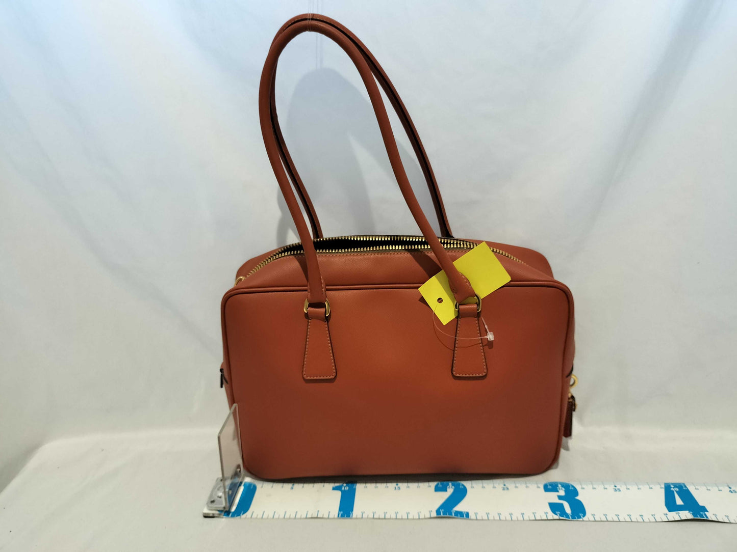PRADA Galleria/Tote/Orange/Cadena Key/Galleria Shoulder Bag