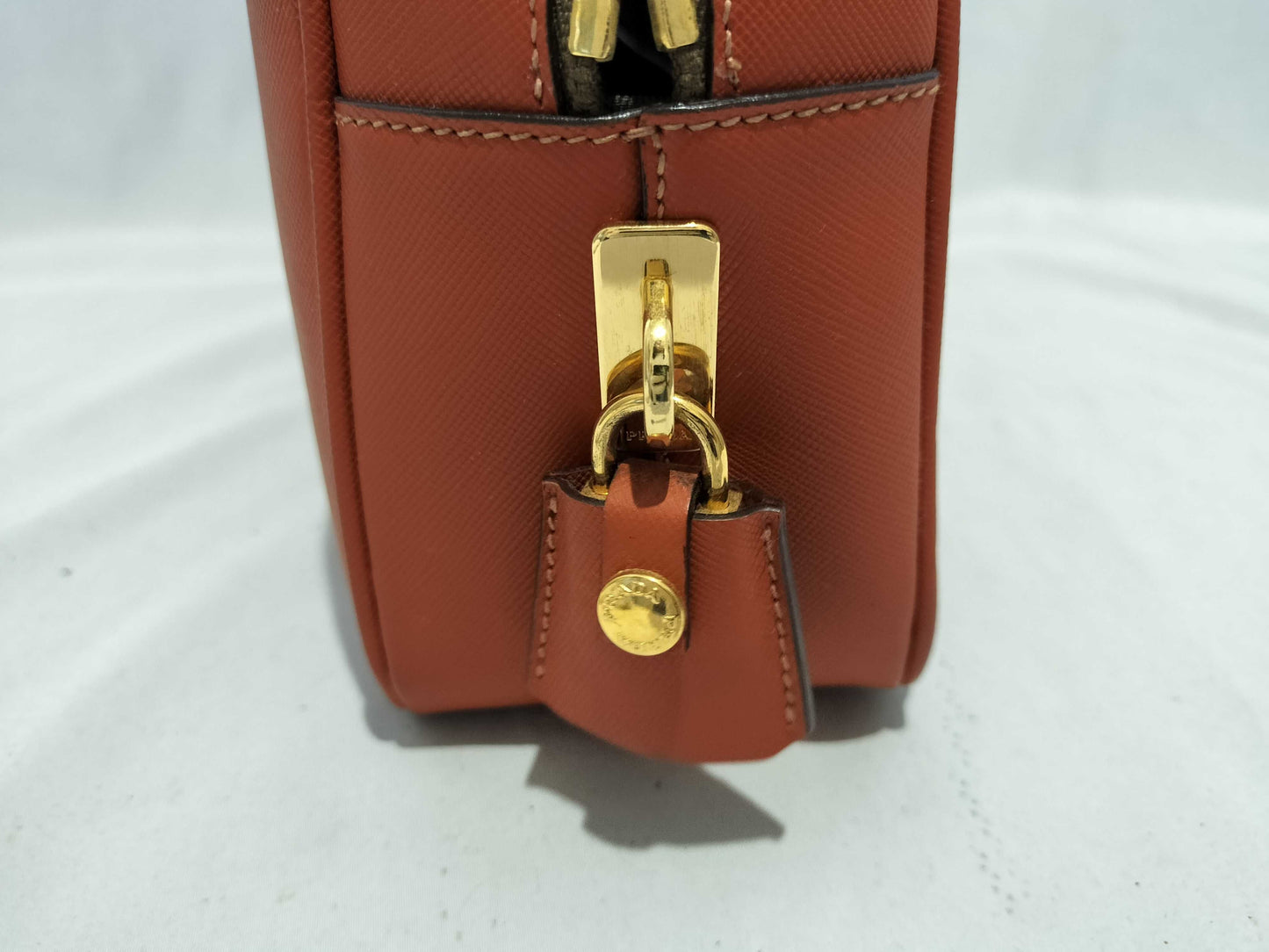 PRADA Galleria/Tote/Orange/Cadena Key/Galleria Shoulder Bag