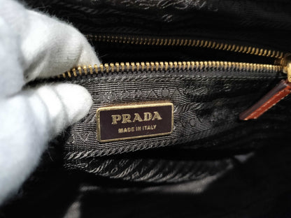 PRADA Galleria/Tote/Orange/Cadena Key/Galleria Shoulder Bag