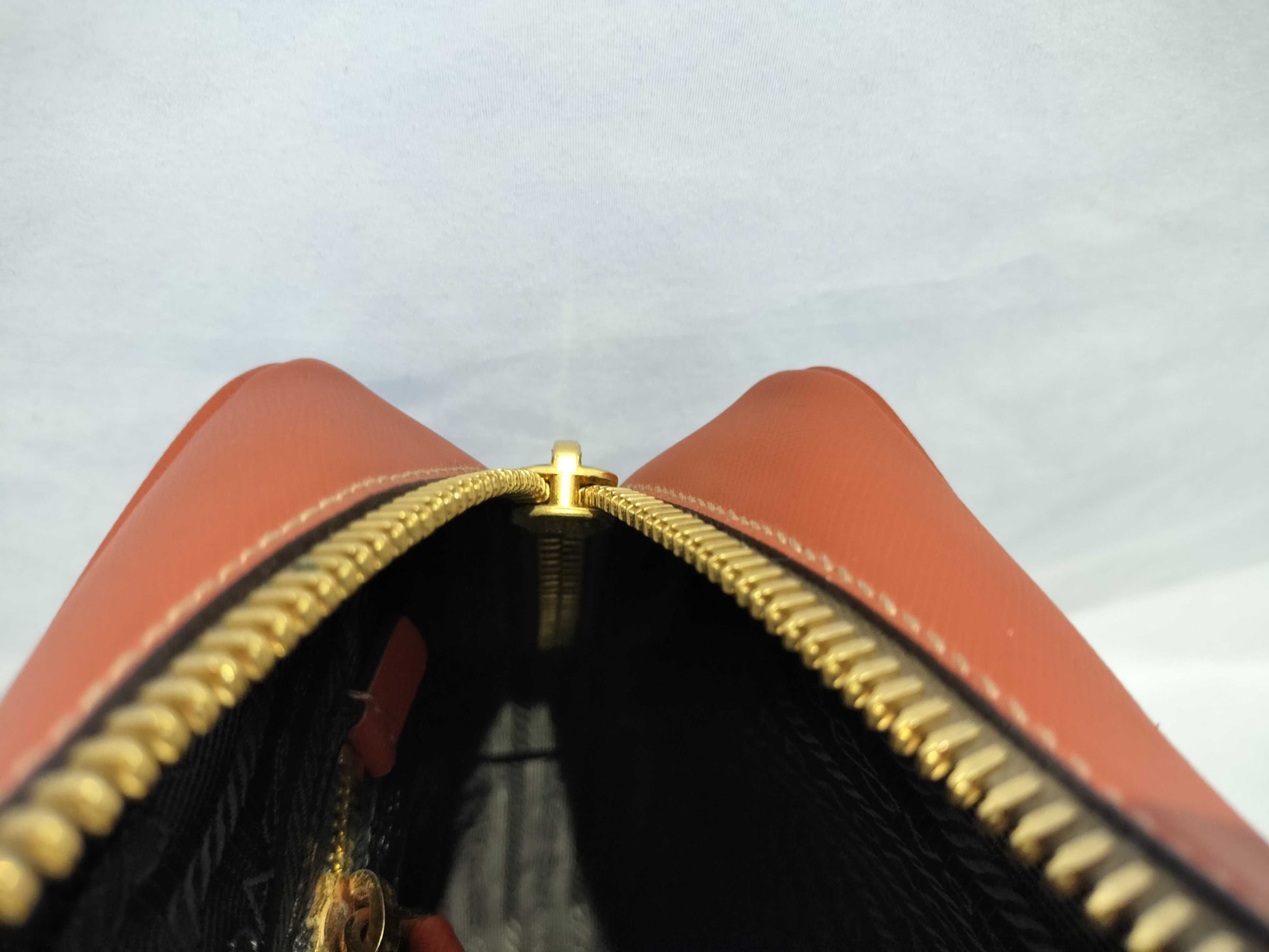 PRADA Galleria/Tote/Orange/Cadena Key/Galleria Shoulder Bag