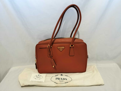 PRADA Galleria/Tote/Orange/Cadena Key/Galleria Shoulder Bag