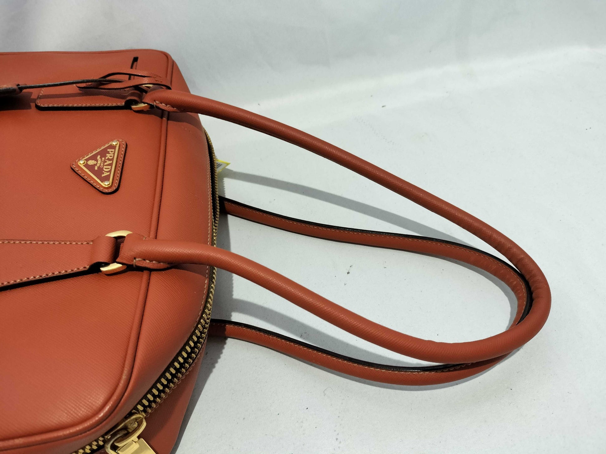 PRADA Galleria/Tote/Orange/Cadena Key/Galleria Shoulder Bag