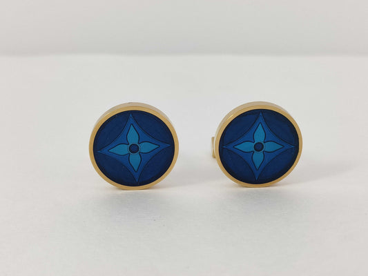 LOUIS VUITTON Bouton de Manchette Cufflinks 925 with Case