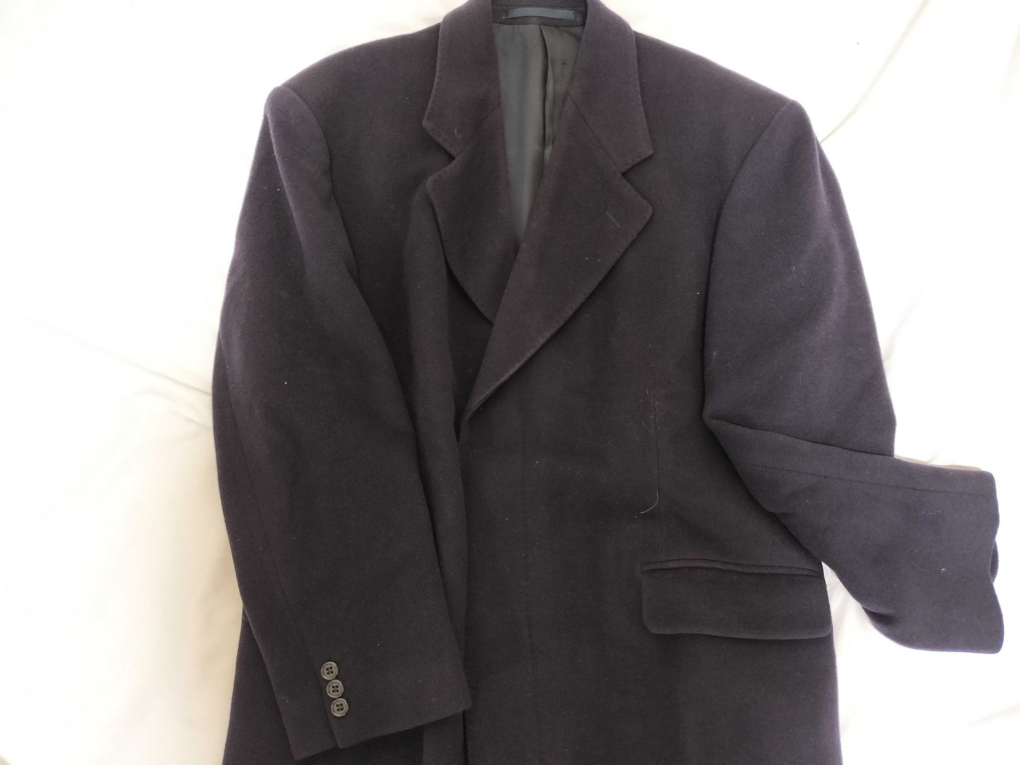 BURBERRY Burberrys 100% Cashmere Long Coat Navy with Name