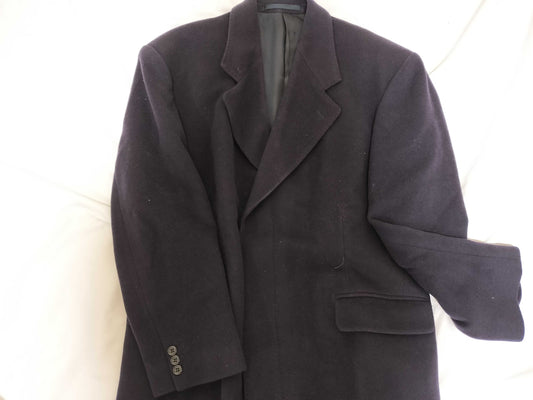 BURBERRY Burberrys 100% Cashmere Long Coat Navy with Name