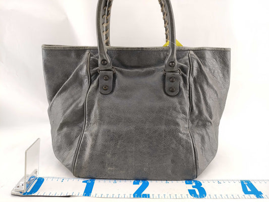 (10460_0217) BALENCIAGA The Sunday Leather Grey 228750 Tote Bag