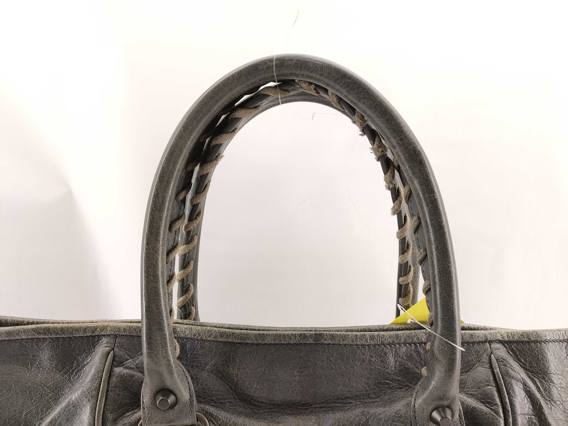 (10460_0217) BALENCIAGA The Sunday Leather Grey 228750 Tote Bag