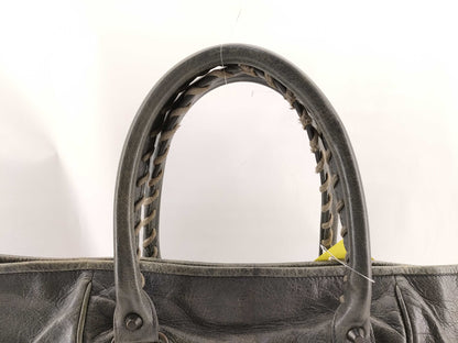 (10460_0217) BALENCIAGA The Sunday Leather Grey 228750 Tote Bag