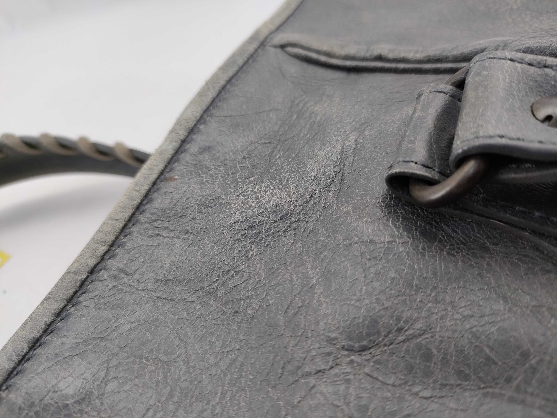 (10460_0217) BALENCIAGA The Sunday Leather Grey 228750 Tote Bag