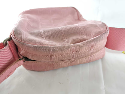 CHANEL New Travel Line Leather x Nylon Shoulder Bag