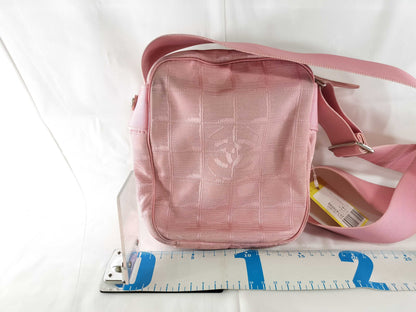 CHANEL New Travel Line Leather x Nylon Shoulder Bag