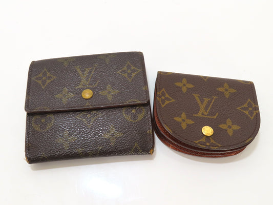 LOUIS VUITTON Monogram Double Hook Coin Purse 