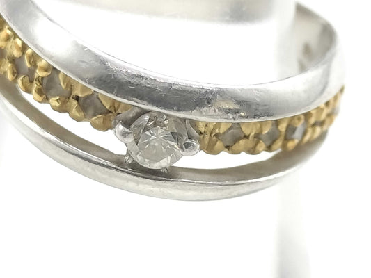 D0.30ct Pt900/K18 4.9g Ring 