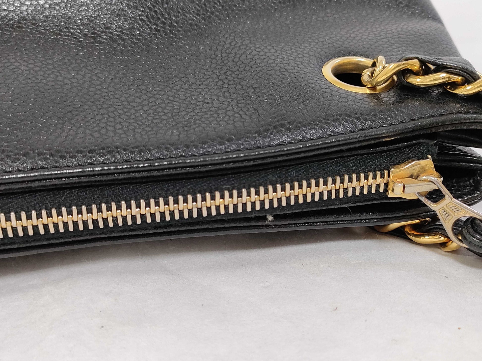 CHANEL Caviar Skin Chain Tote Bag, Deca Coco, No. 2, Shoulder Bag
