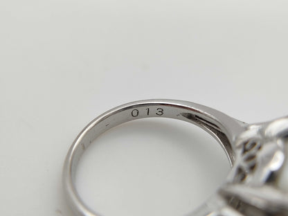Pearl, diameter approximately 11.6mm, D0.13ct, Pt900, 8.3g, Ring 