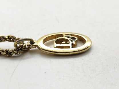 Dior logo necklace oval necklace