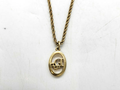 Dior logo necklace oval necklace