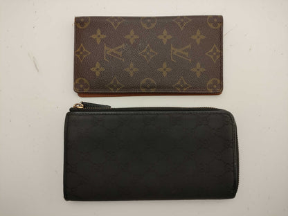 LOUIS VUITTON Monogram M61823 Porte-Valeur Carte Credit Billfold/Gucci Long Wallet