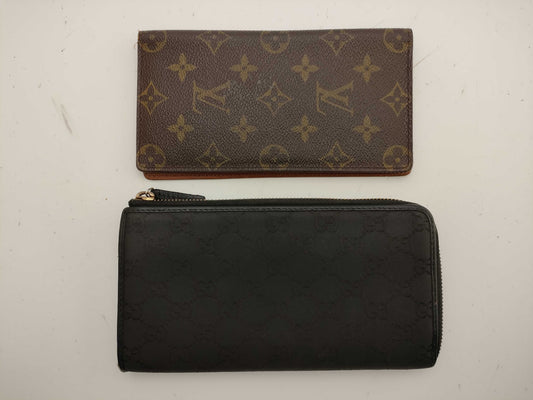LOUIS VUITTON Monogram M61823 Porte-Valeur Carte Credit Billfold/Gucci Long Wallet