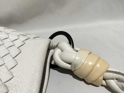 BOTTEGA VENETA Intrecciato One-Shoulder White Shoulder Bag