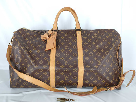 LOUIS VUITTON Monogram M41424 Keepall 55 Bandouliere Boston Bag