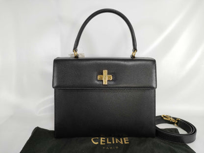 CELINE Leather Shoulder Handbag