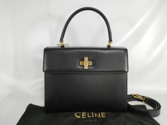 CELINE Leather Shoulder Handbag