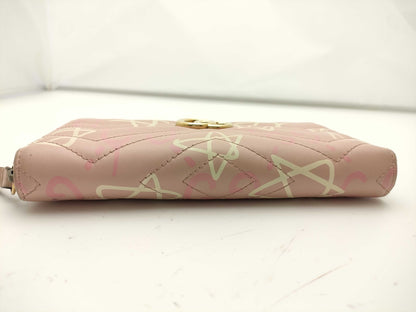 GUCCI Pink Long Wallet with GG Marmont Star Pattern
