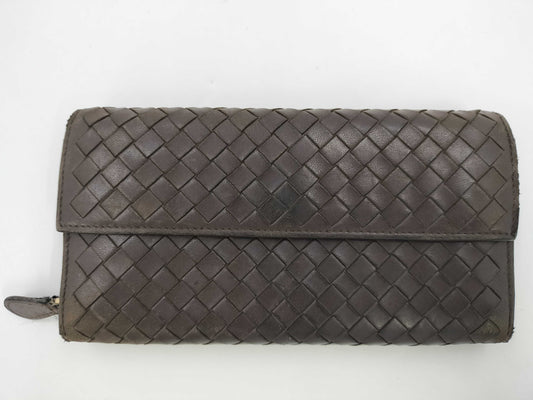 (10461_0279) BOTTEGA VENETA Intrecciato Long Wallet Condition Consideration Wallet