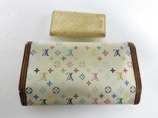 LOUIS VUITTON Monogram Multicolore Multicolore/Vernis Wallet and Key Case Set 
