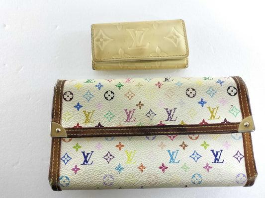 LOUIS VUITTON Monogram Multicolore Multicolore/Vernis Wallet and Key Case Set 