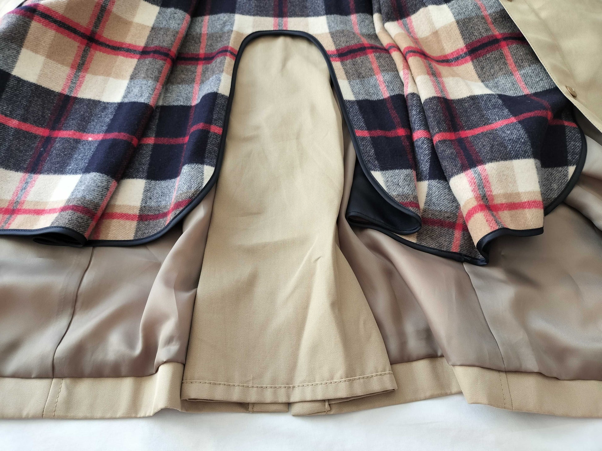 (10462_0282) MACKINTOSH Long Coat Coat with Check Liner