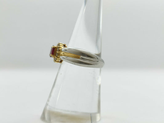R0.34ct D0.22ct PT900/K18 6.1g Ring 