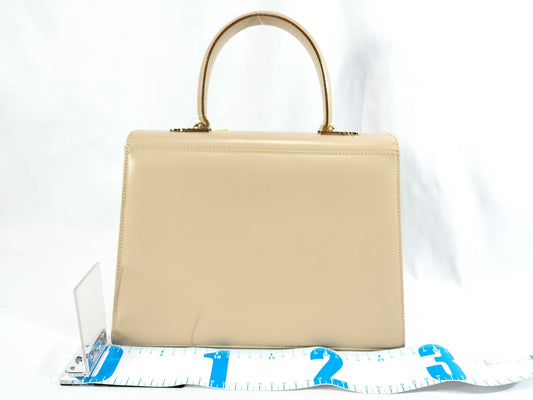 Salvatore Ferragamo Gancini Handbag, Camel Beige, 2-Way Handbag