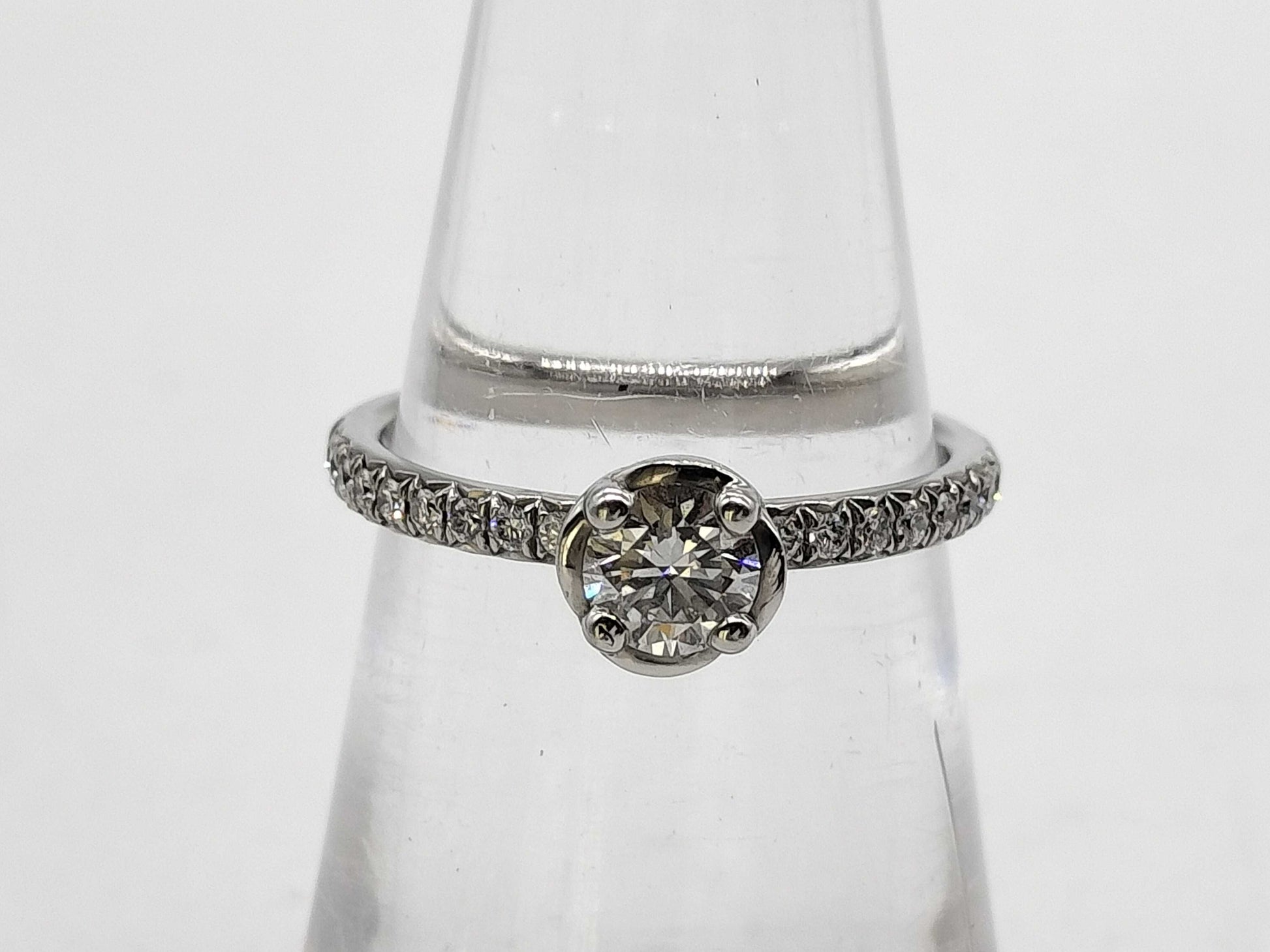 PIAGET Rose D0.32ct Half Eternity Pt950 3.1g Ring 
