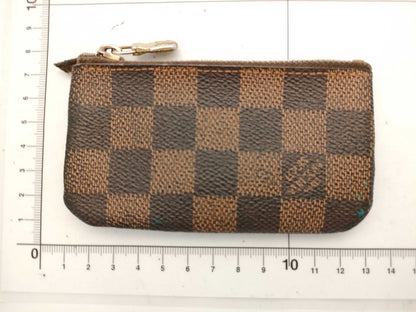 LOUIS VUITTON Damier Pochette Cre/Nume Leather Accessory Set Coin Case