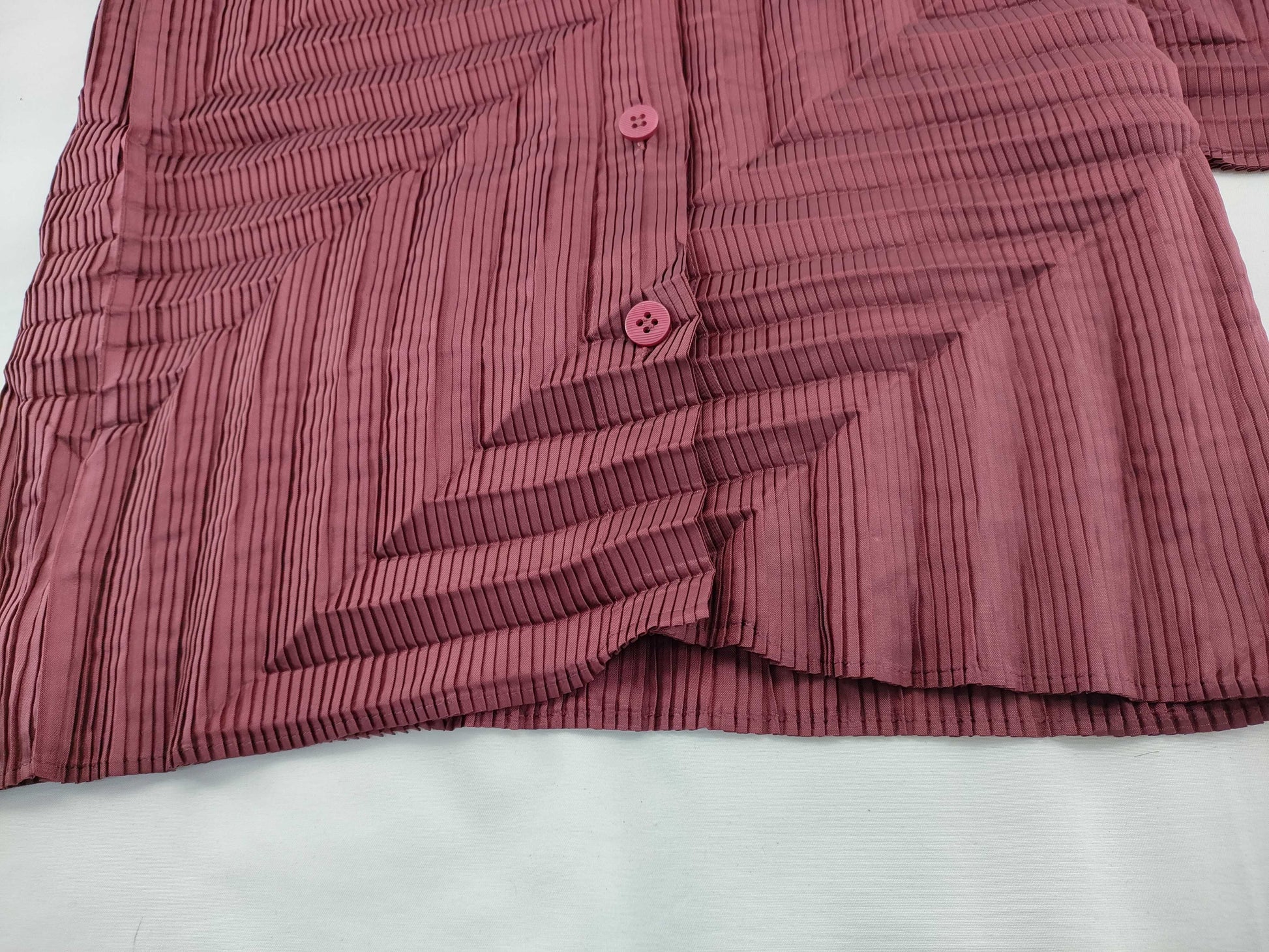 ISSEY MIYAKE Pleated Top Burgundy Top