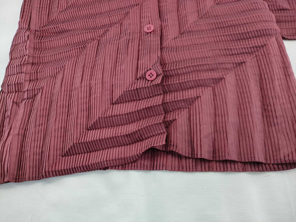 ISSEY MIYAKE Pleated Top Burgundy Top