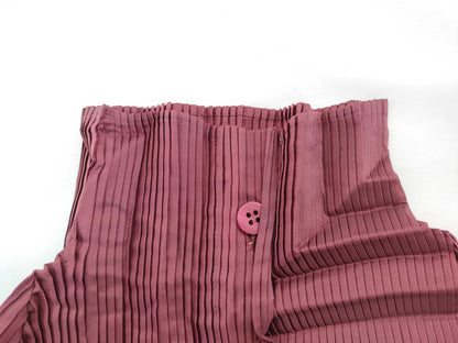 ISSEY MIYAKE Pleated Top Burgundy Top