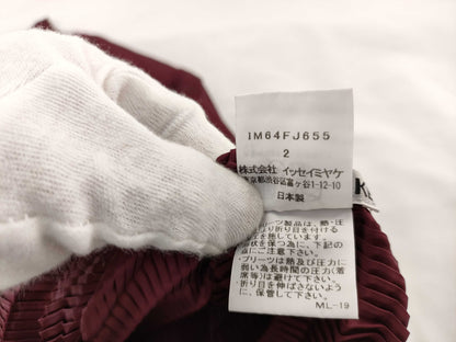 ISSEY MIYAKE Pleated Top Burgundy Top