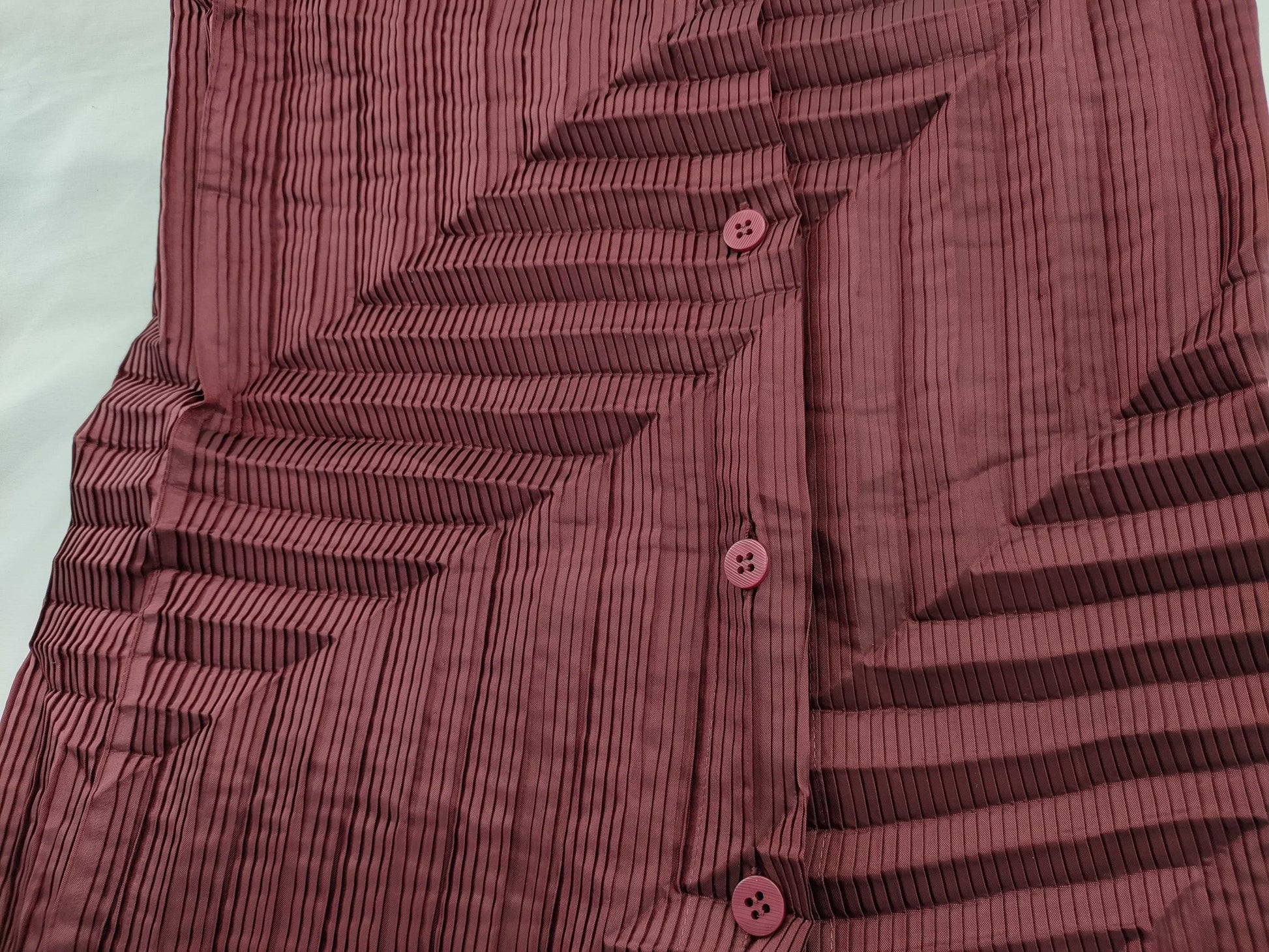 ISSEY MIYAKE Pleated Top Burgundy Top