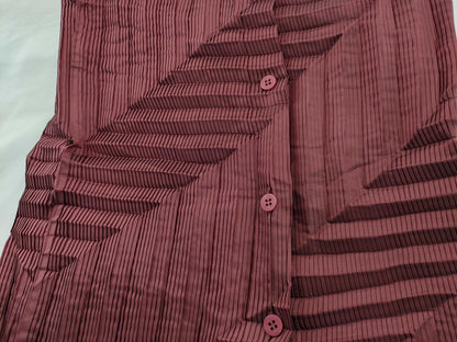 ISSEY MIYAKE Pleated Top Burgundy Top