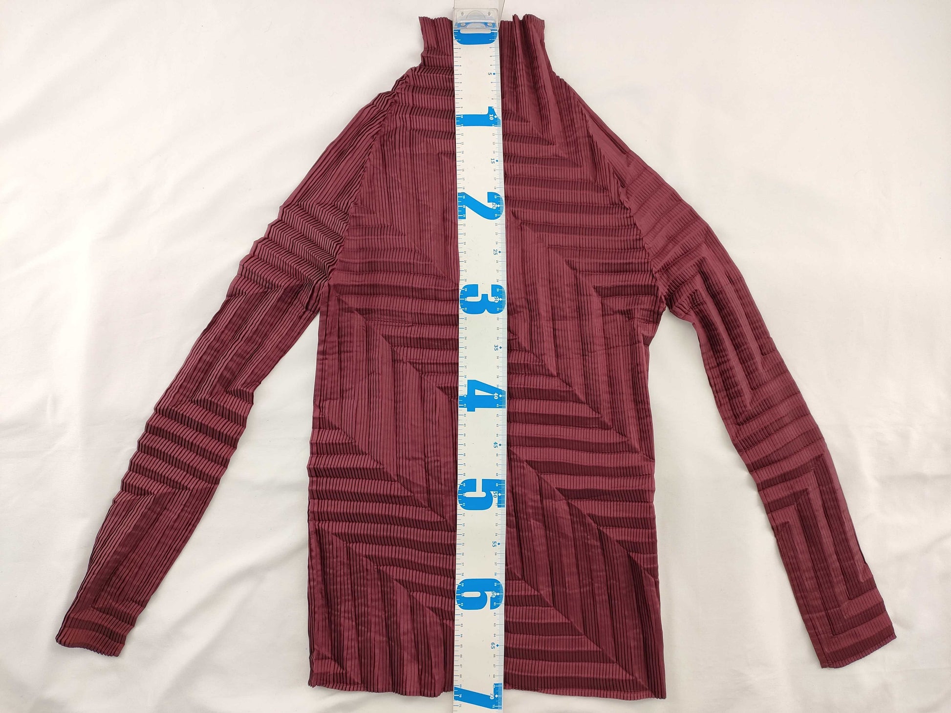 ISSEY MIYAKE Pleated Top Burgundy Top