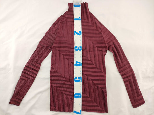 ISSEY MIYAKE Pleated Top Burgundy Top